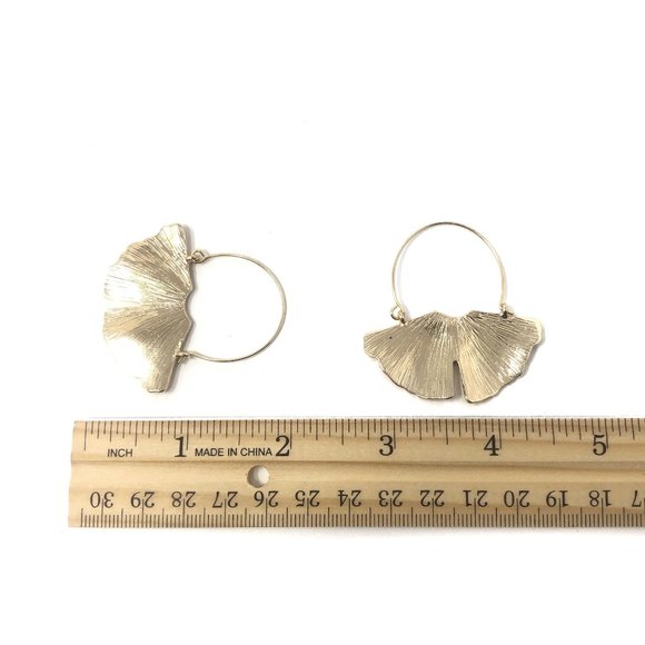 Anthropologie Ginkgo Hoop Earrings - Picture 2 of 3